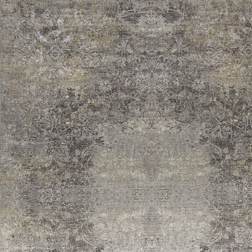 4' X 5' Tan And Gray Oriental Distressed Area Rug